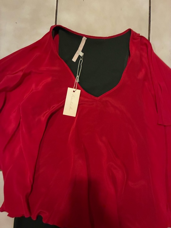 Hutch Red Overlay Top with Black Dress - Picture 3 of 6